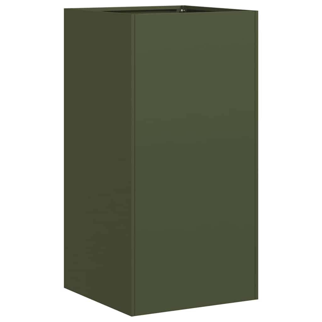 Plantekasse olivengrønn 40x40x80 cm kaldvalset stål