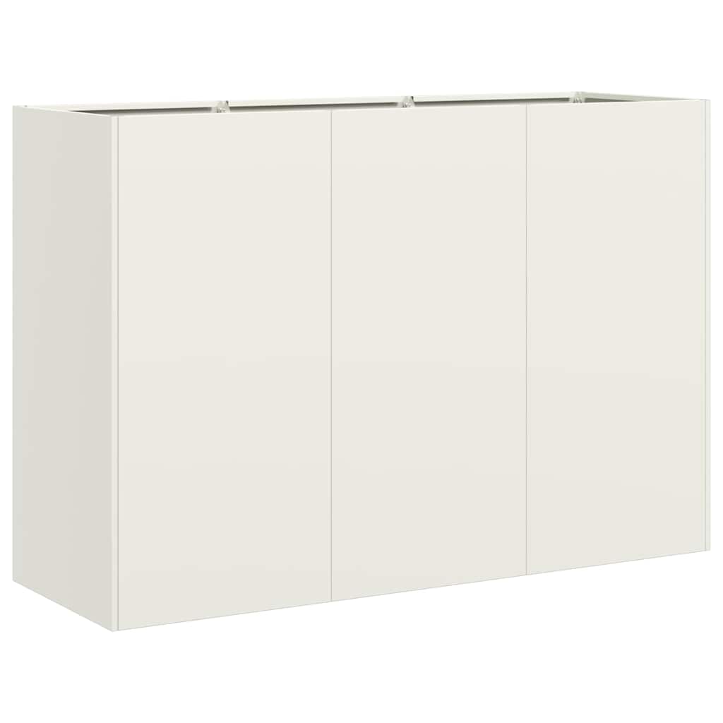 Plantekasse hvit 120x40x80 cm kaldvalset stål