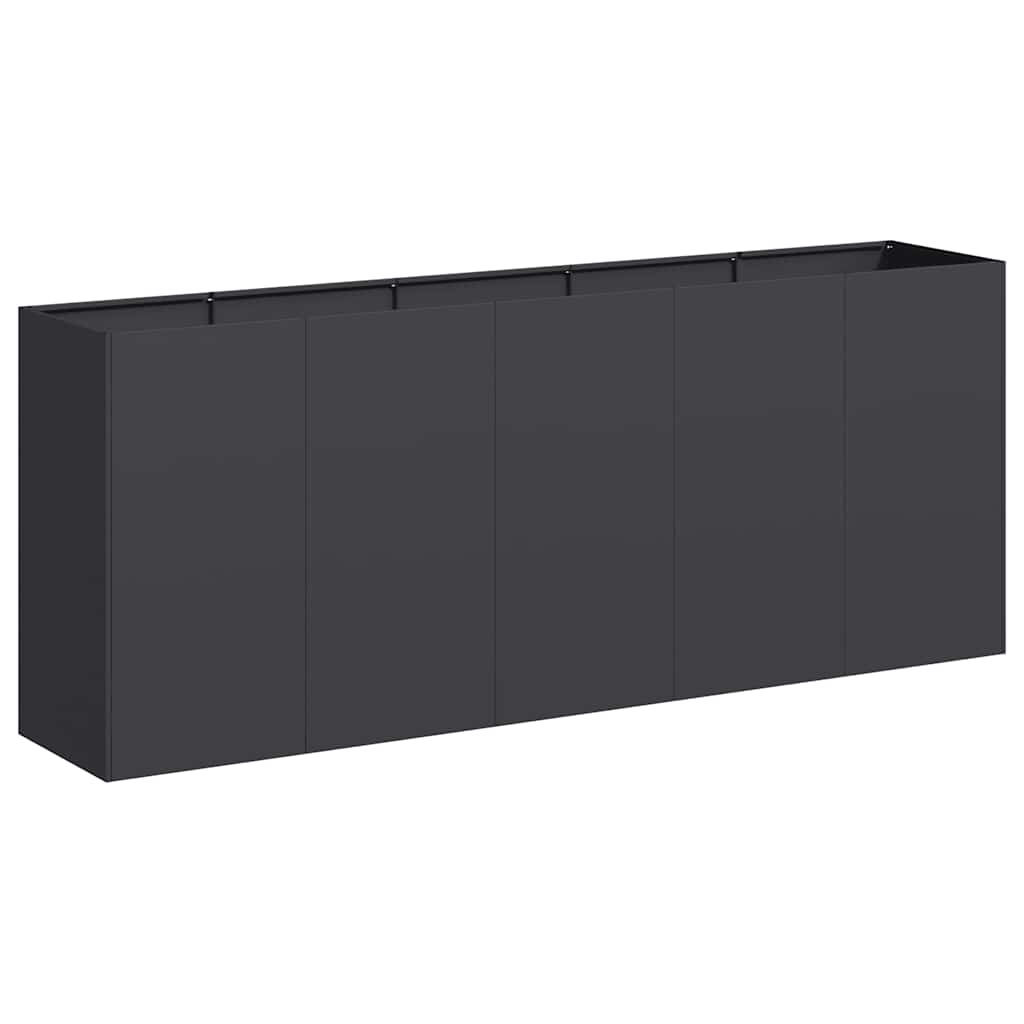 Plantekasse svart 200x40x80 cm kaldvalset stål