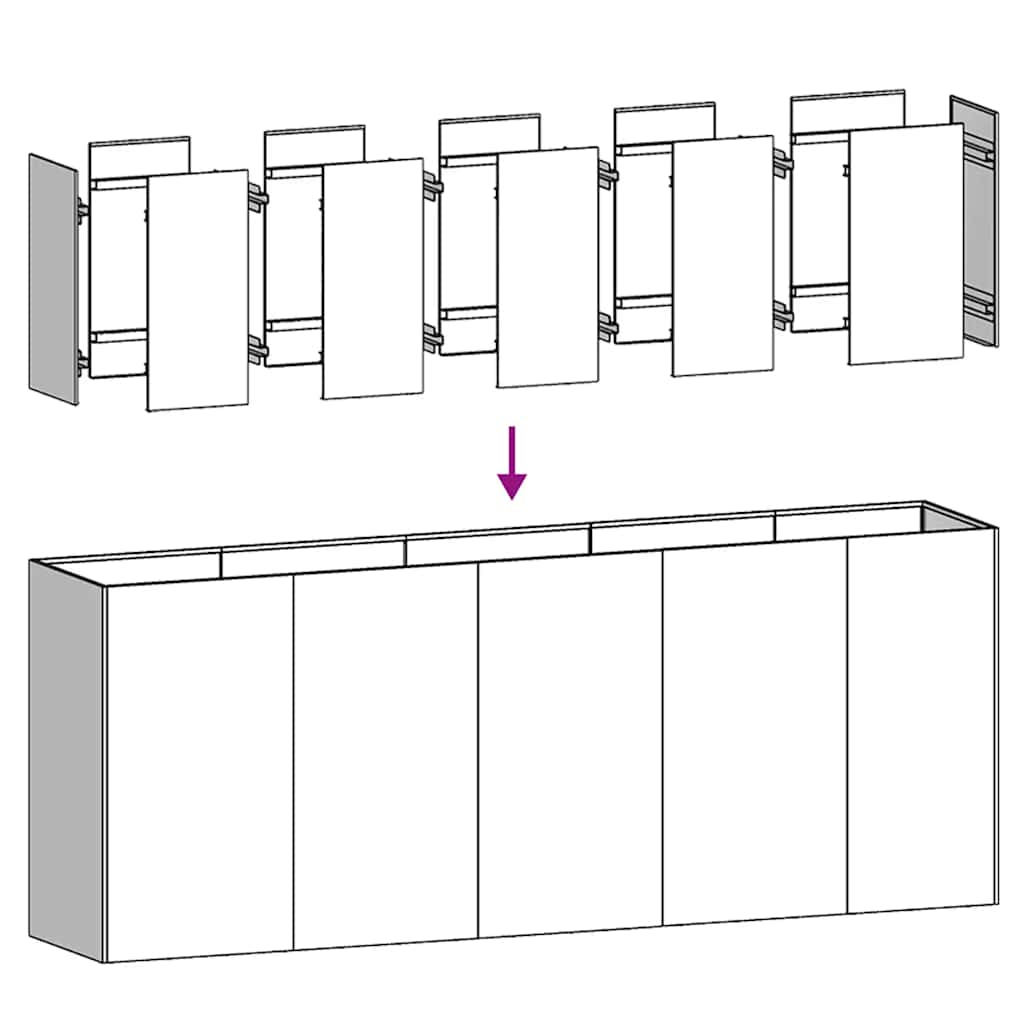 Plantekasse 200x40x80 cm galvanisert stål
