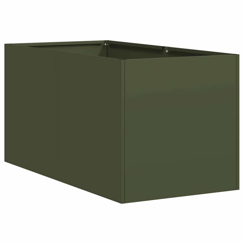 Plantekasse olivengrønn 40x80x40 cm kaldvalset stål