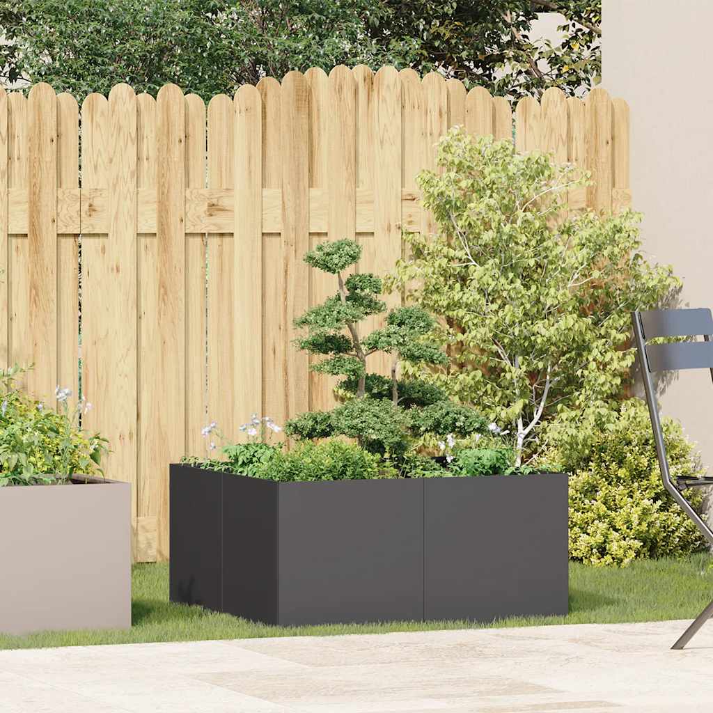 Plantekasse svart 80x80x40 cm kaldvalset stål