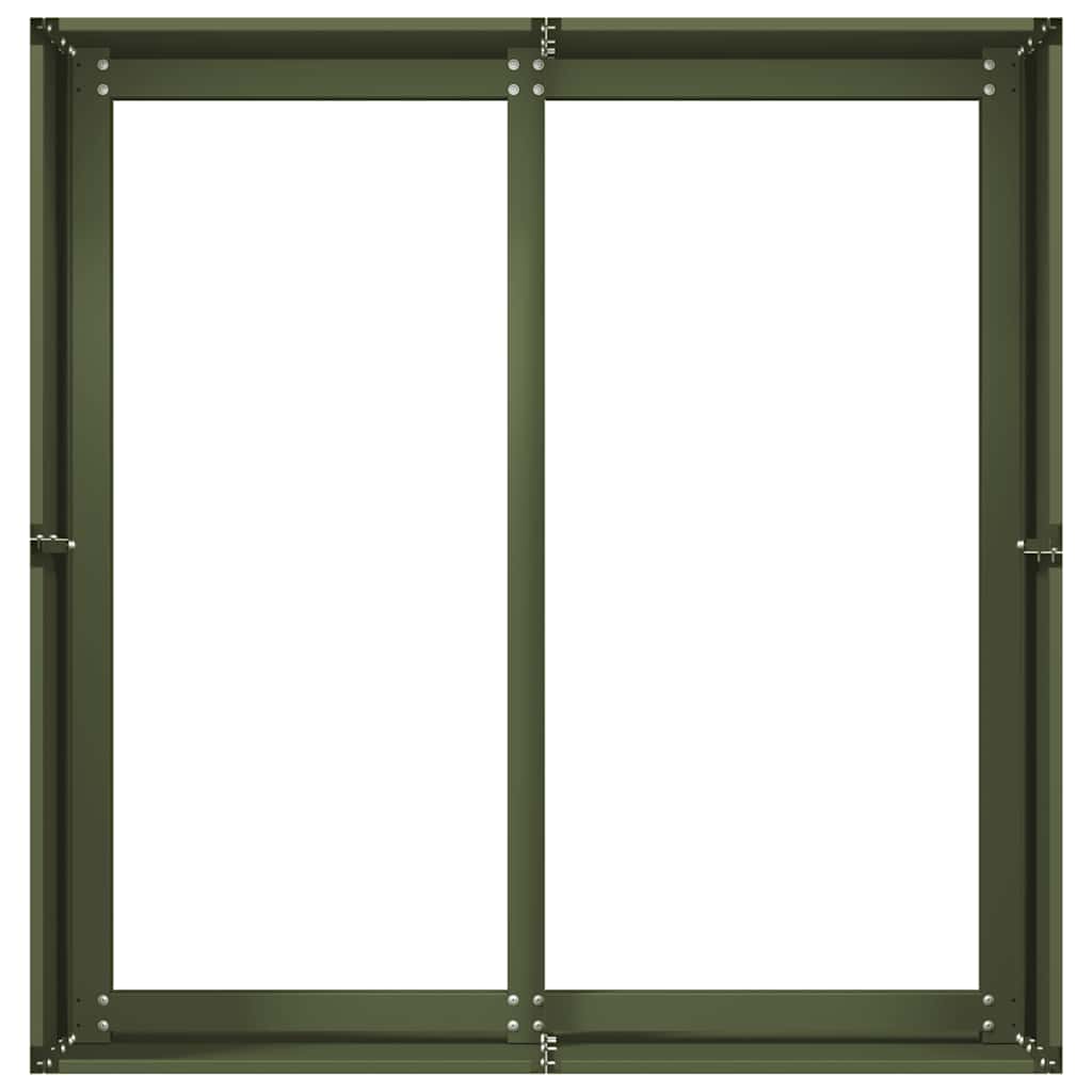 Plantekasse olivengrønn 80x80x40 cm kaldvalset stål