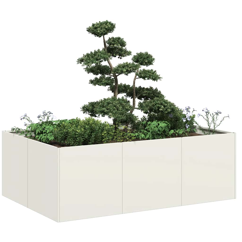 Plantekasse hvit 120x80x40 cm stål