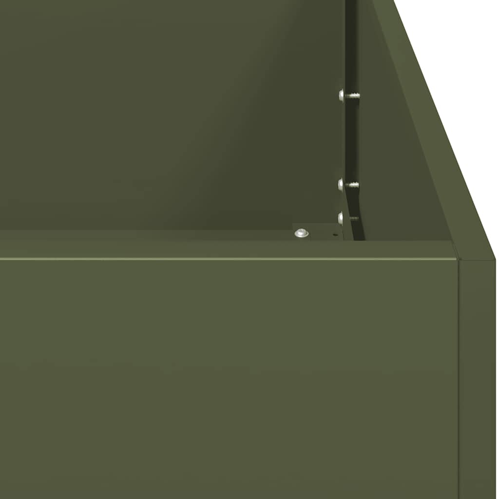 Plantekasse olivengrønn 120x80x40 cm stål
