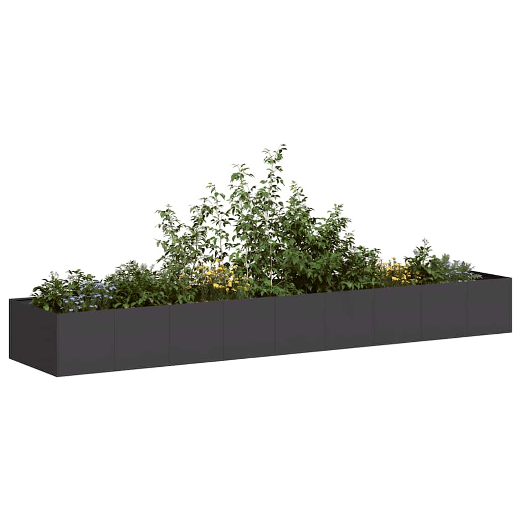 Plantekasse svart 360x80x40 cm stål