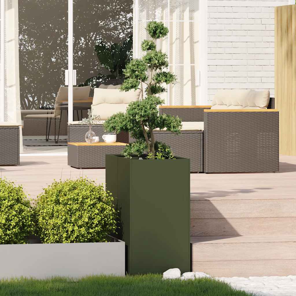 Plantekasse olivengrønn 40x80x80 cm stål