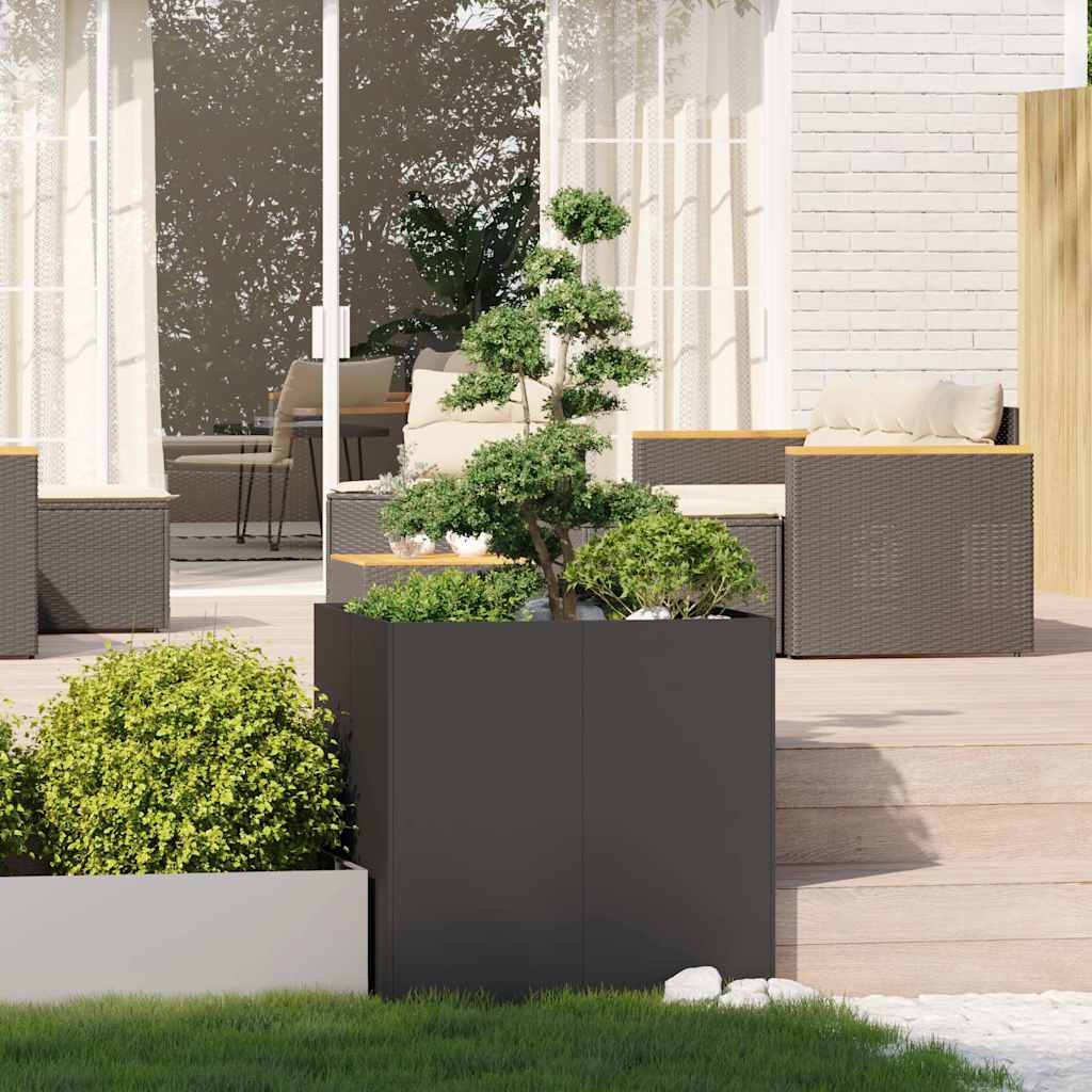 Plantekasse svart 80x80x80 cm stål