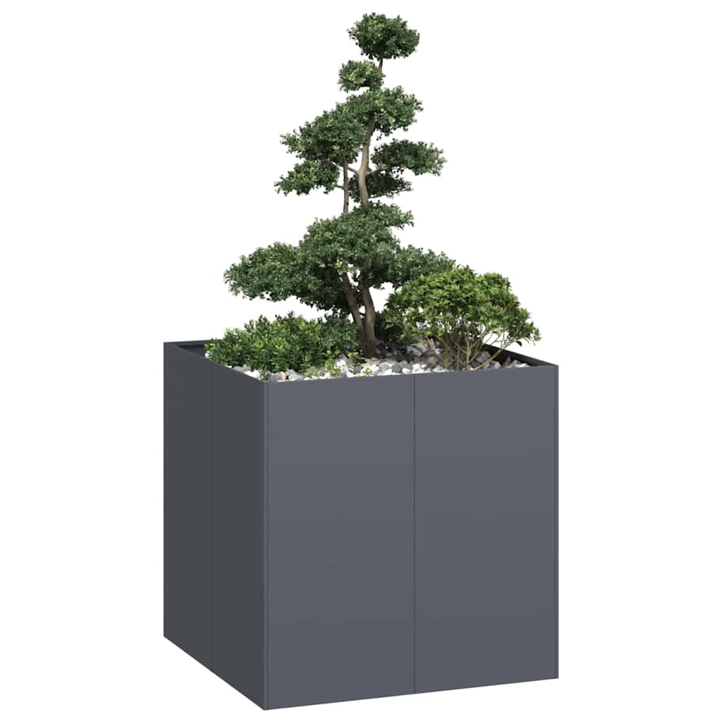 Plantekasse antrasitt 80x80x80 cm stål