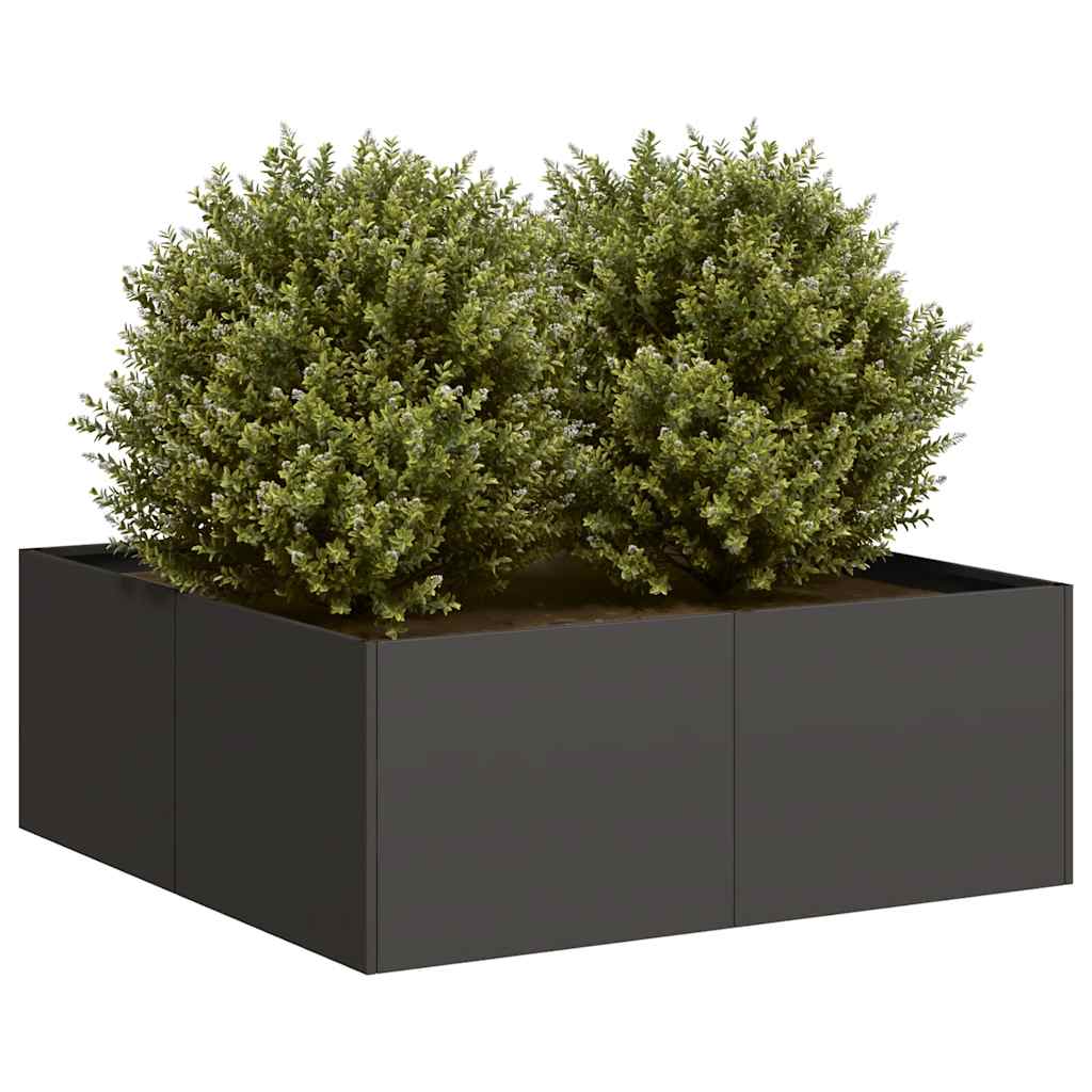 Plantekasse svart 80x80x30 cm stål