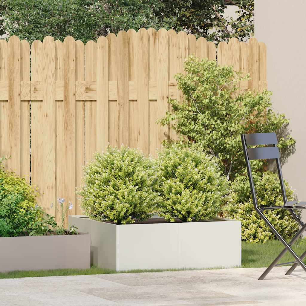 Plantekasse hvit 80x80x30 cm stål