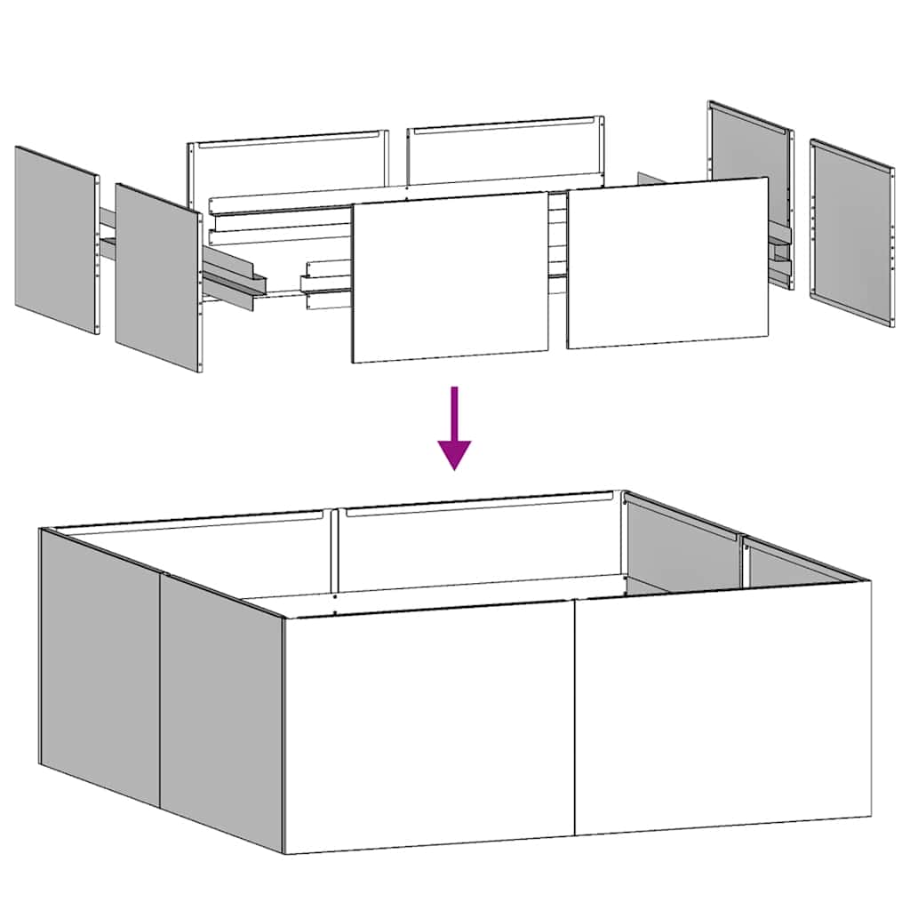 Plantekasse antrasitt 80x80x30 cm stål