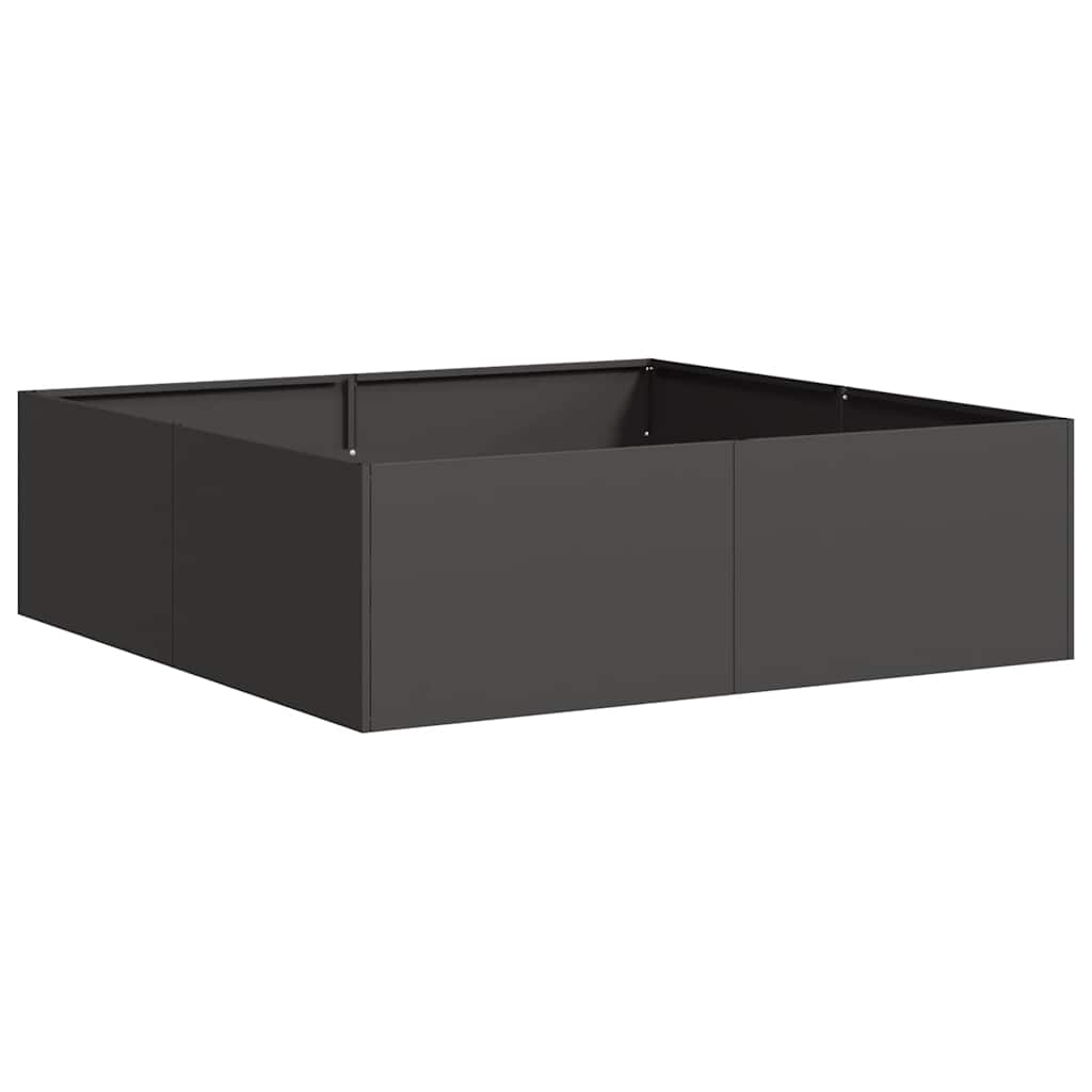 Plantekasse svart 100x100x30 cm stål