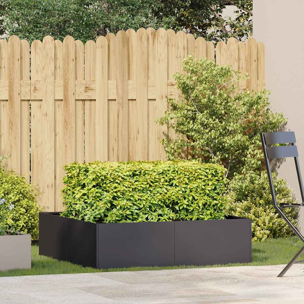 Plantekasse svart 100x100x30 cm stål