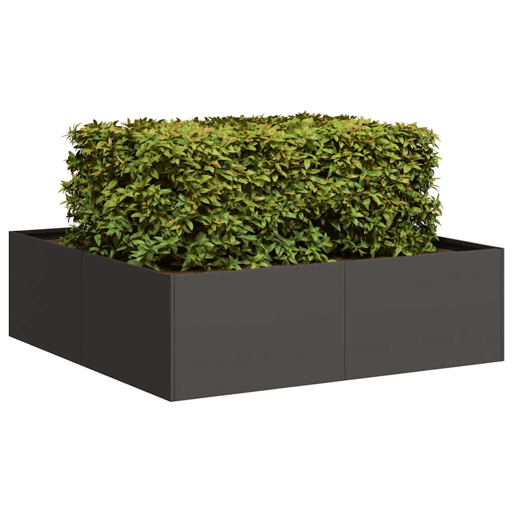 Plantekasse svart 100x100x30 cm stål