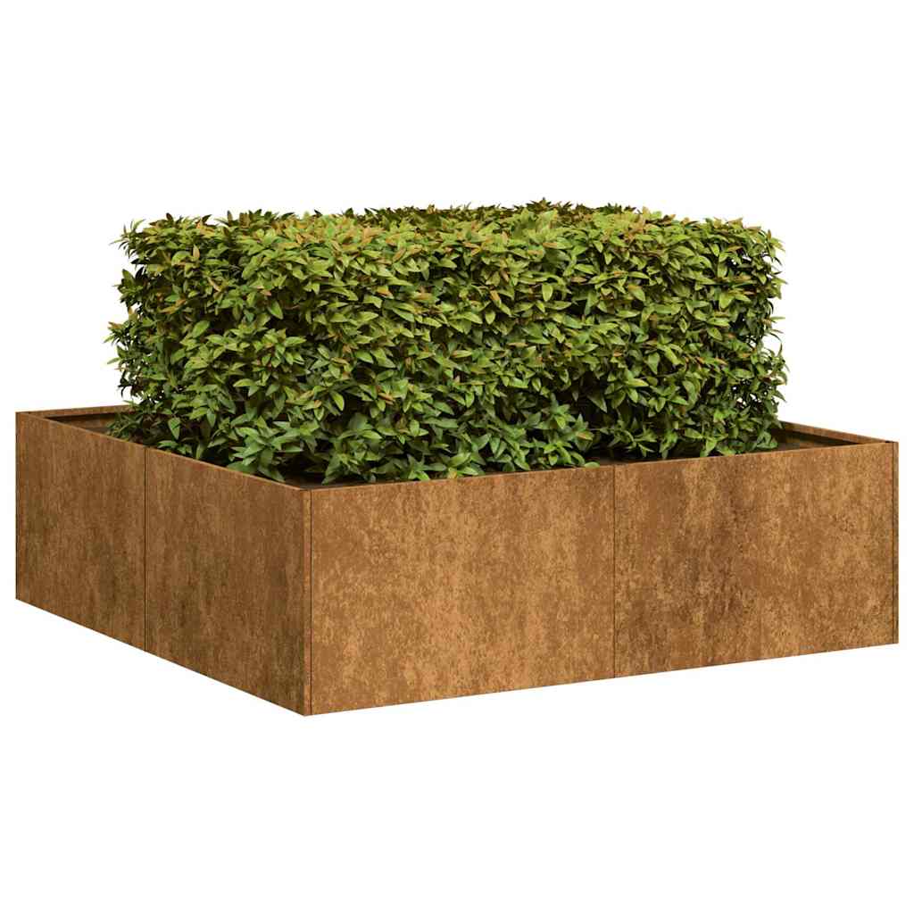 Plantekasse rust 100x100x30 cm forvitringsstål
