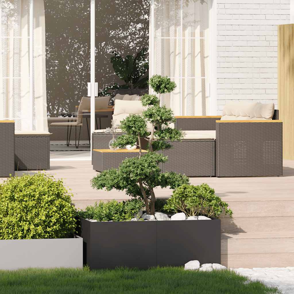 Plantekasse svart 100x100x40 cm stål