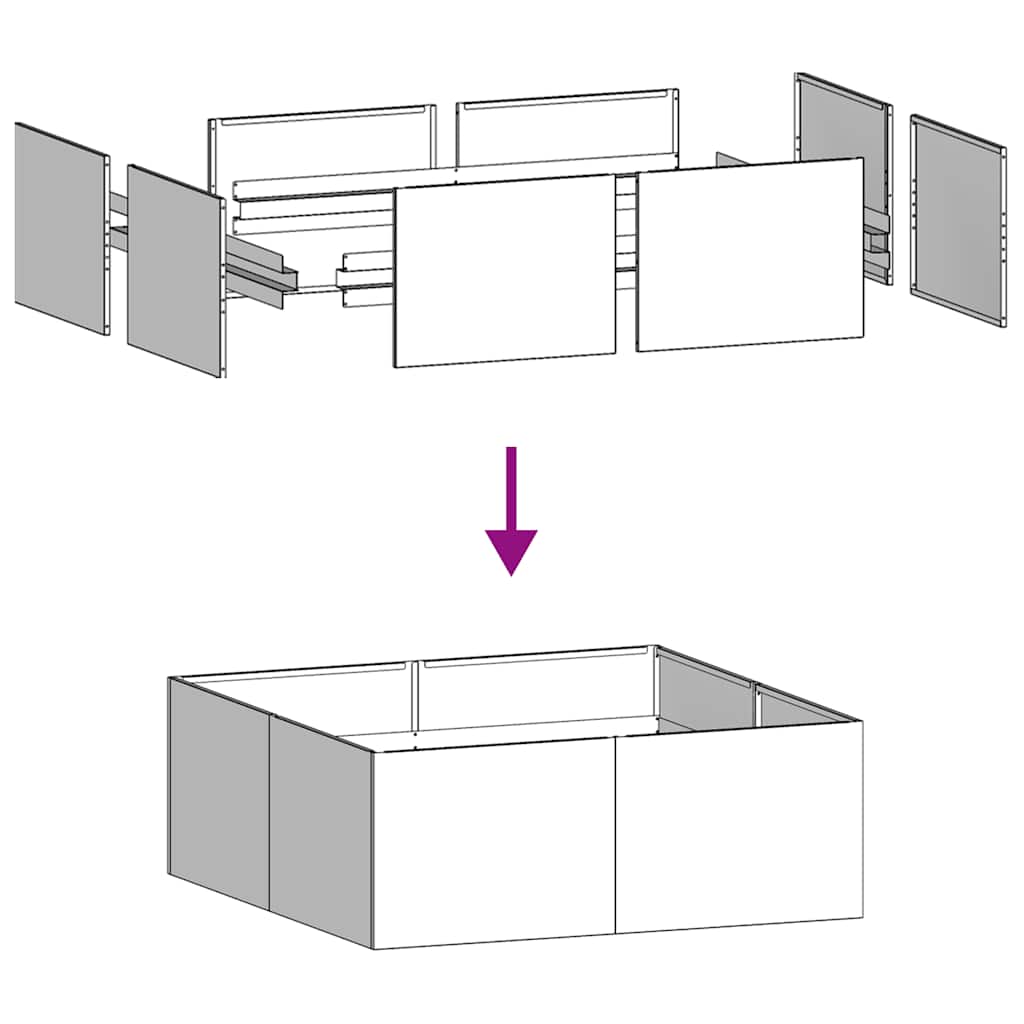 Plantekasse svart 100x100x40 cm stål