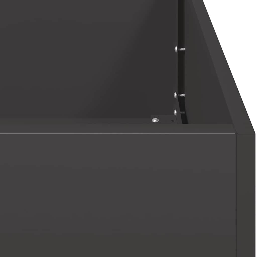 Plantekasse svart 100x100x40 cm stål