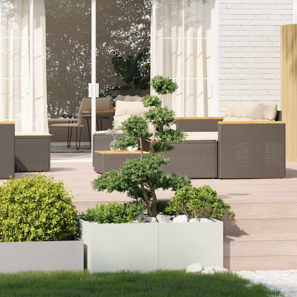 Plantekasse hvit 100x100x40 cm stål