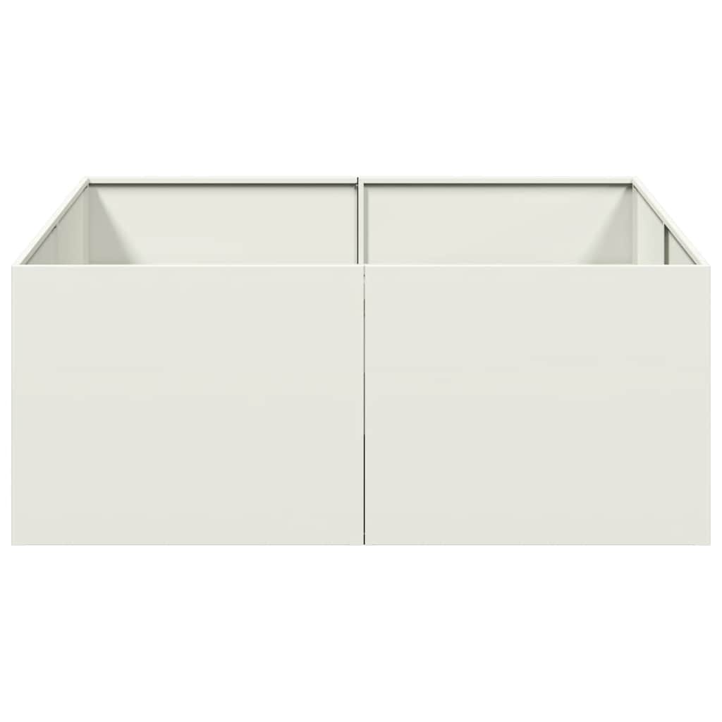 Plantekasse hvit 100x100x40 cm stål