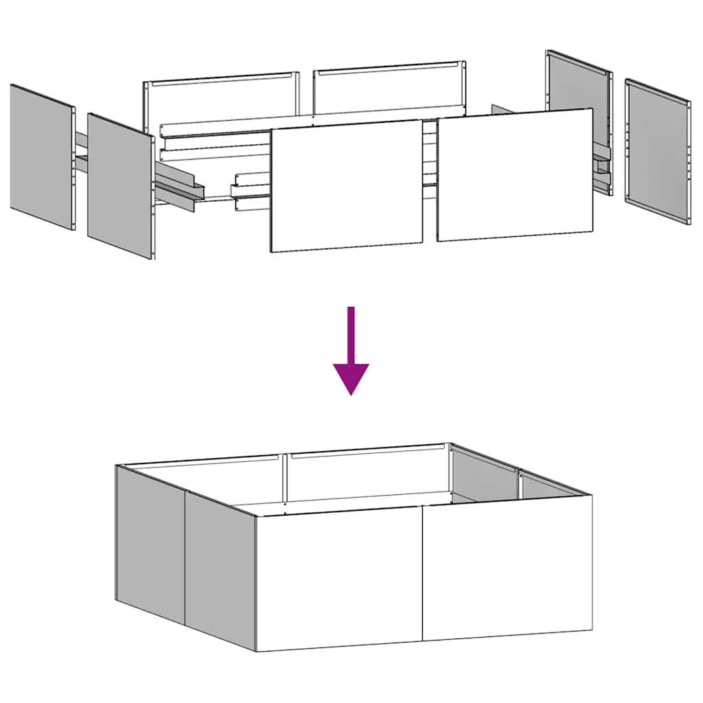 Plantekasse hvit 100x100x40 cm stål