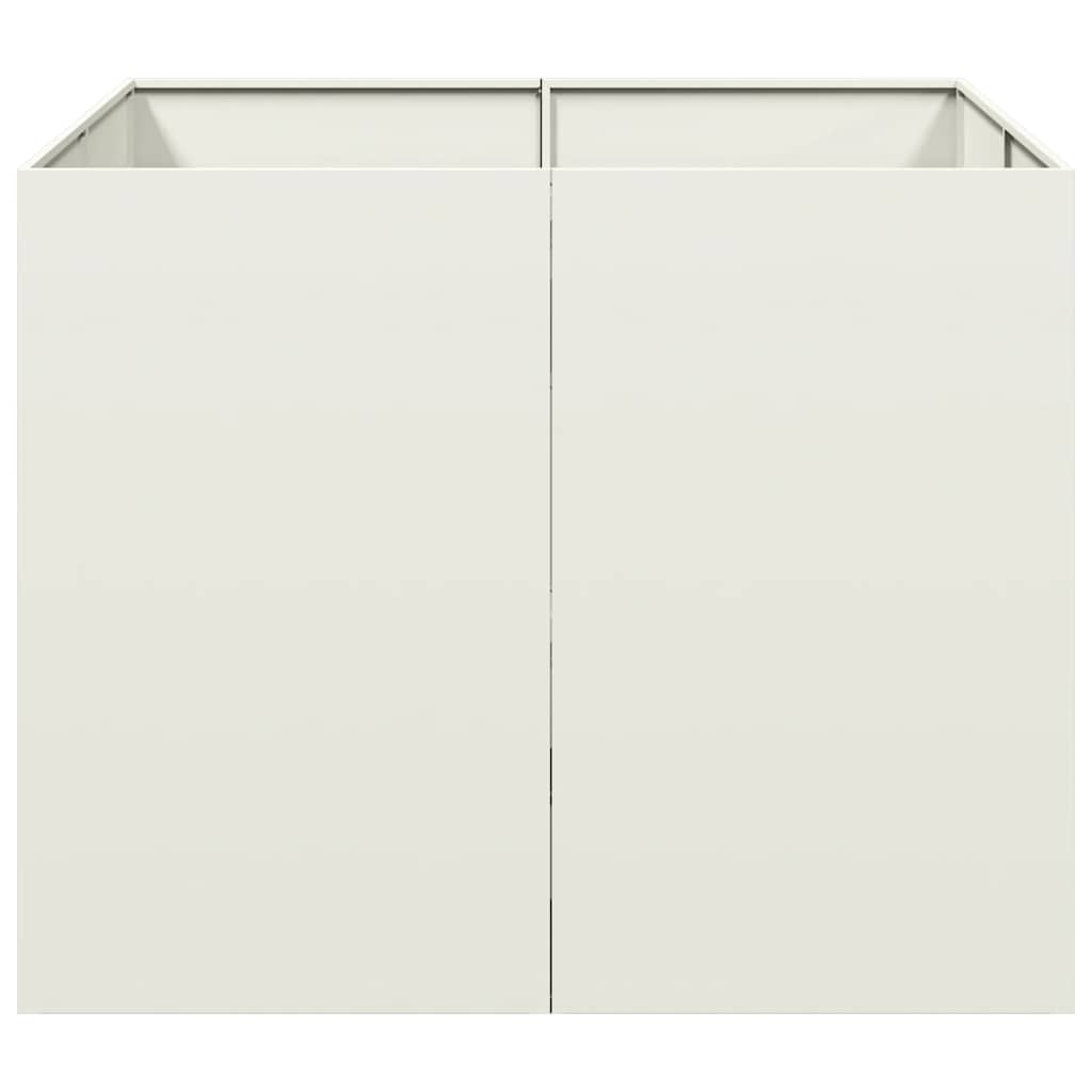 Plantekasse hvit 100x100x80 cm stål