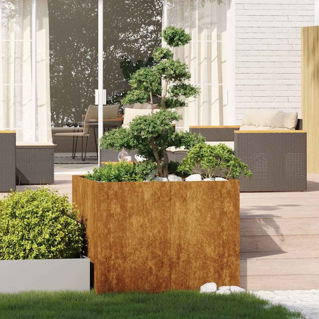 Plantekasse rust 100x100x80 cm forvitringsstål