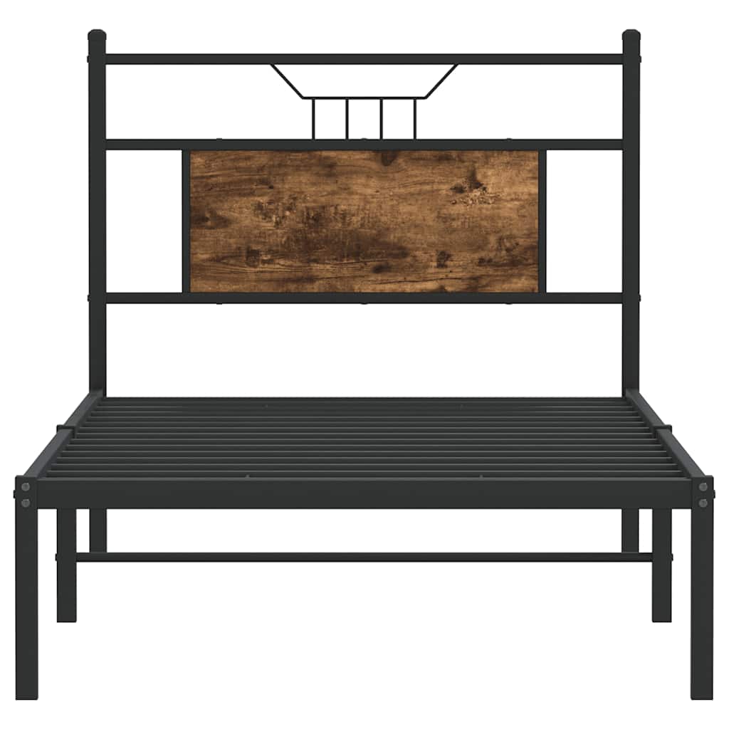 Sengeramme uten madrass røkt eik 80x200 cm konstruert tre