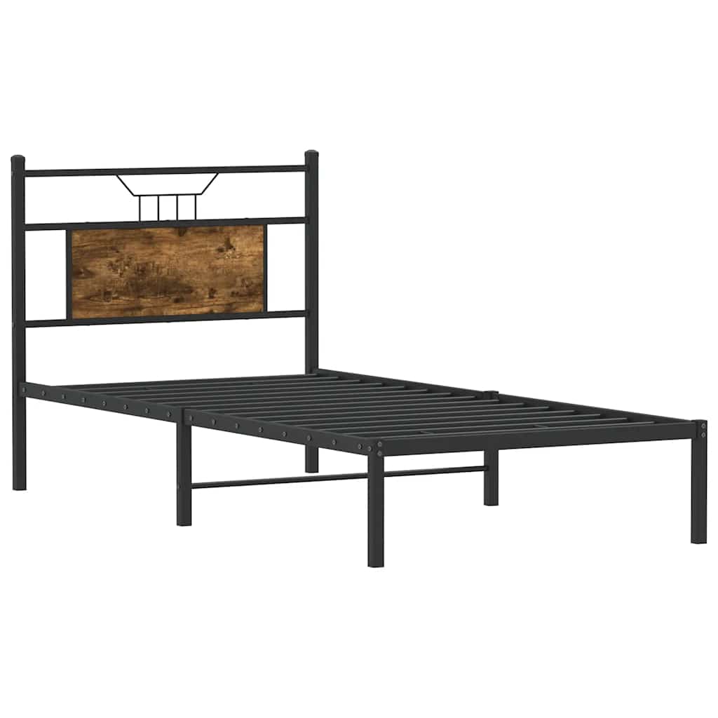 Sengeramme uten madrass røkt eik 90x190 cm konstruert tre