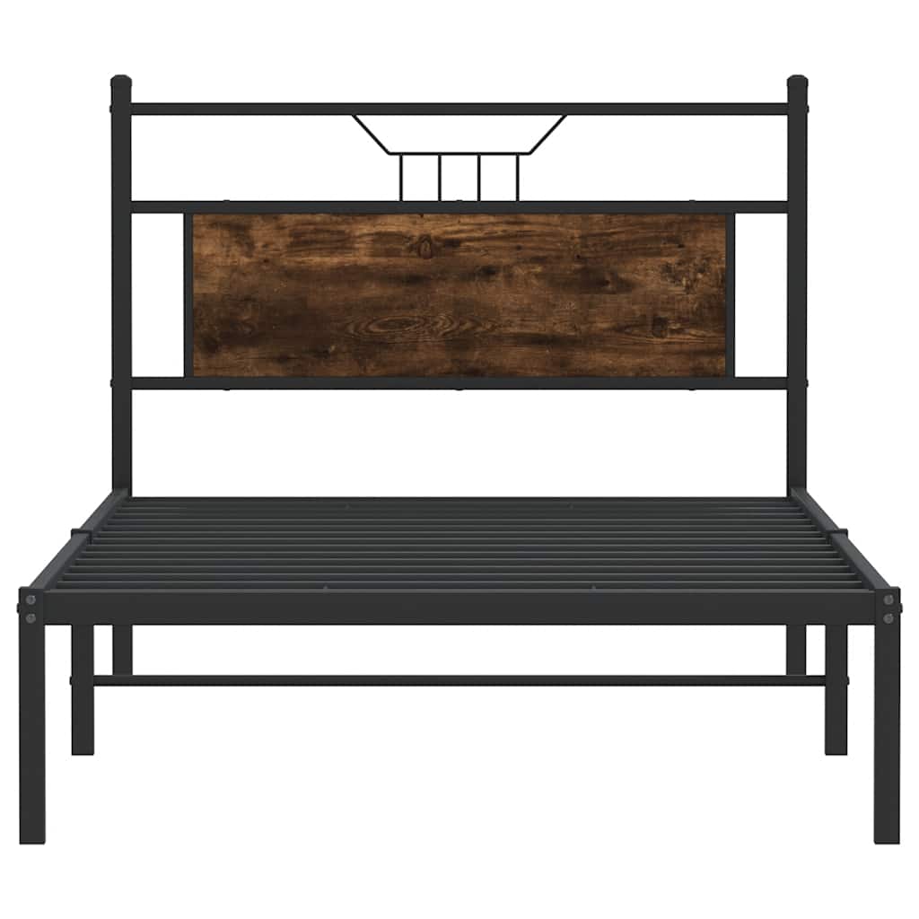 Sengeramme uten madrass røkt eik 100x190 cm konstruert tre