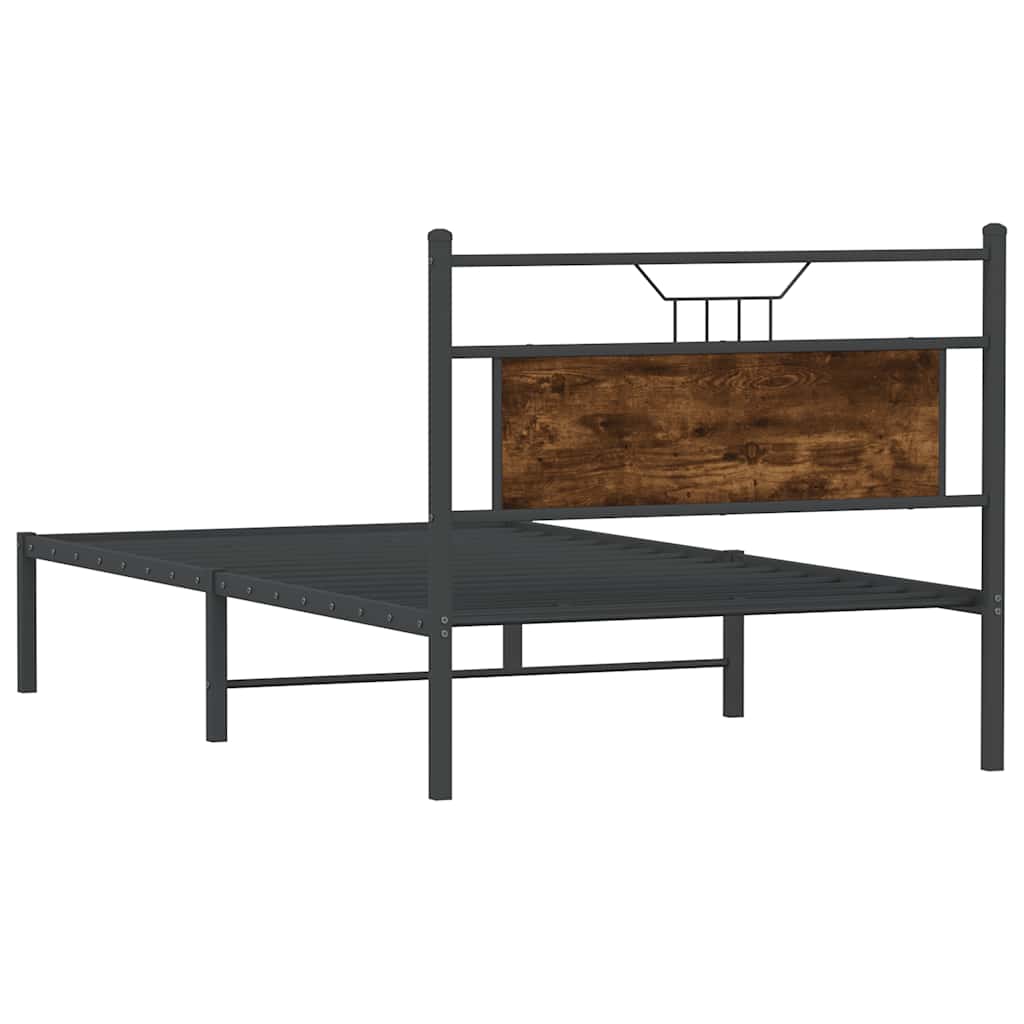 Sengeramme uten madrass røkt eik 100x200 cm konstruert tre