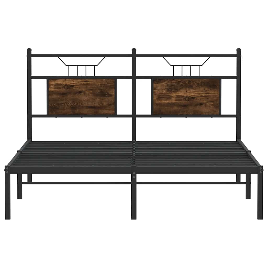 Sengeramme uten madrass røkt eik 140x200 cm konstruert tre
