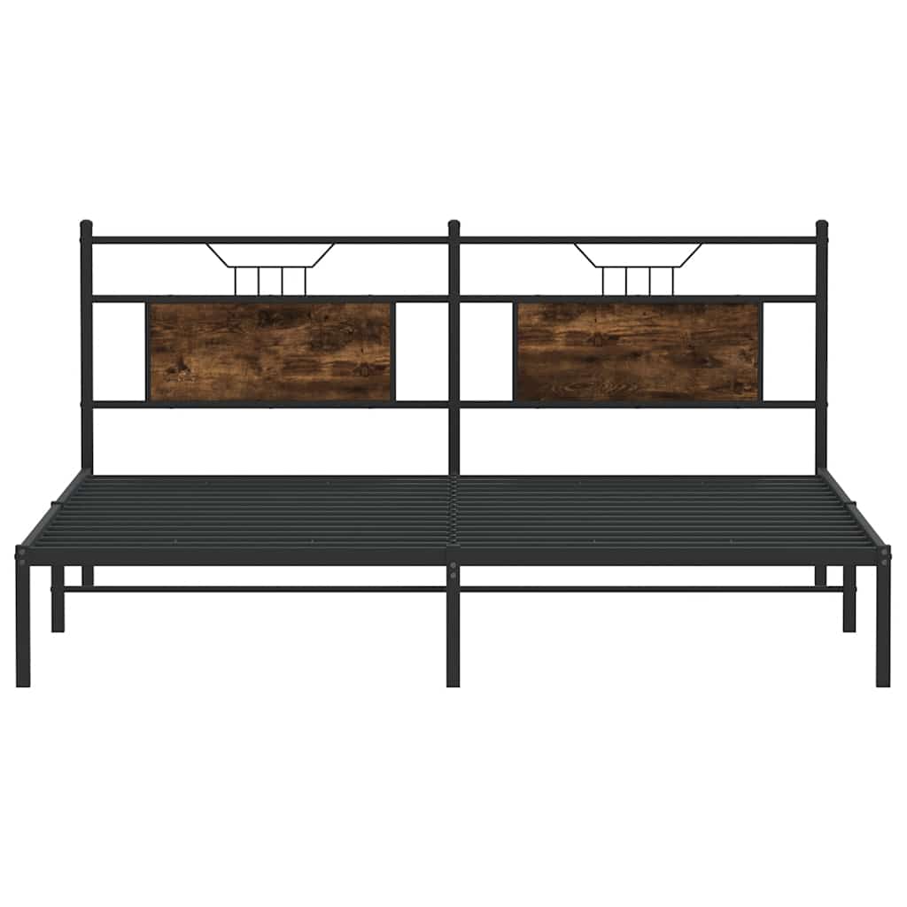 Sengeramme uten madrass røkt eik 160x200 cm konstruert tre