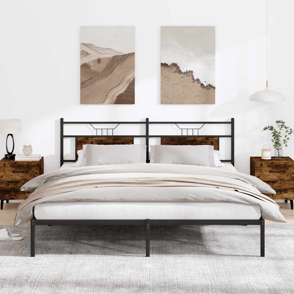 Sengeramme uten madrass røkt eik 160x200 cm konstruert tre