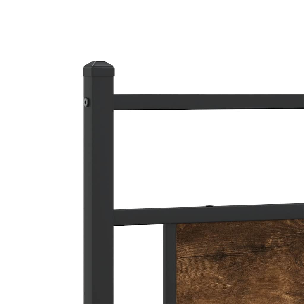 Sengeramme uten madrass røkt eik 193x201 cm konstruert tre