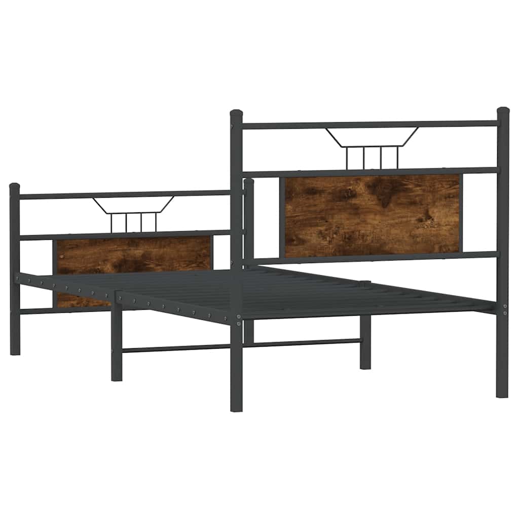 Sengeramme uten madrass røkt eik 90x190 cm konstruert tre