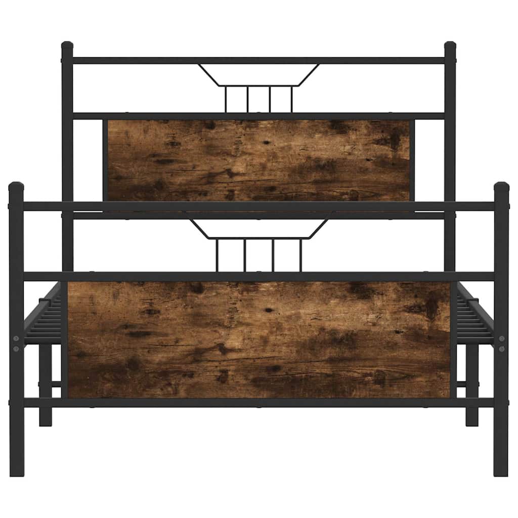 Sengeramme uten madrass røkt eik 100x190 cm konstruert tre