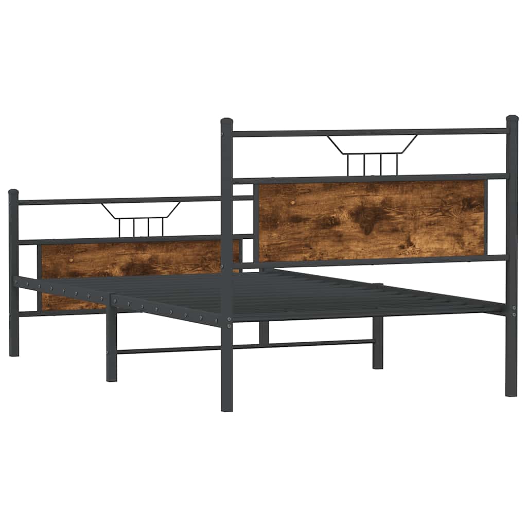 Sengeramme uten madrass røkt eik 100x190 cm konstruert tre