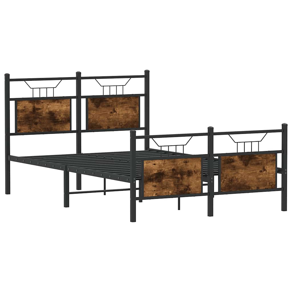 Sengeramme uten madrass røkt eik 120x200 cm konstruert tre