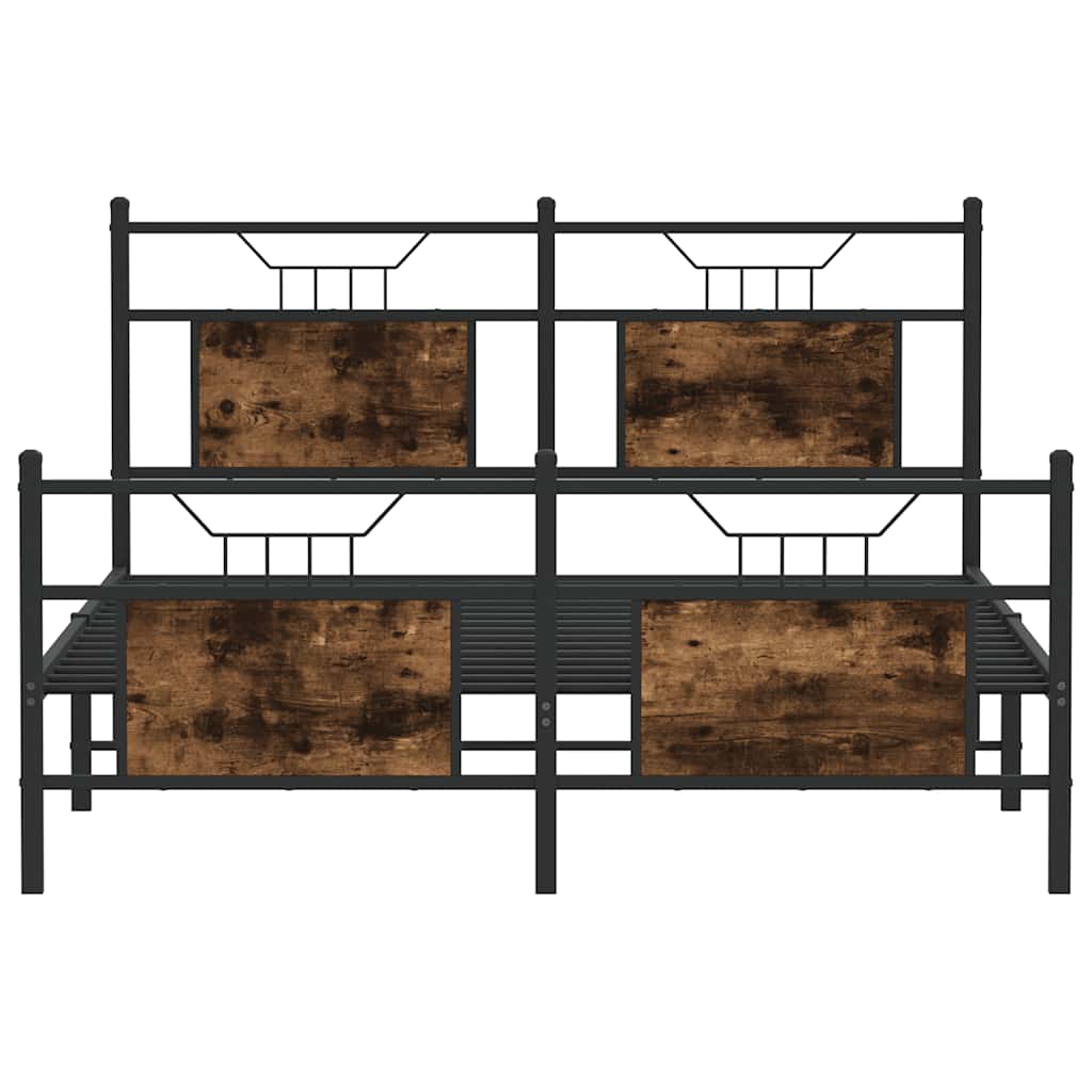 Sengeramme uten madrass røkt eik 140x190 cm konstruert tre