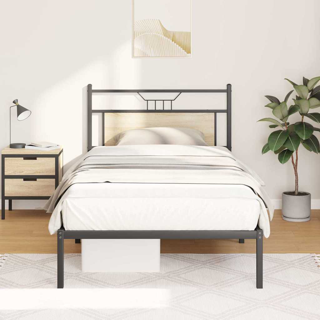 Sengeramme uten madrass sonoma eik 107x203 cm konstruert tre