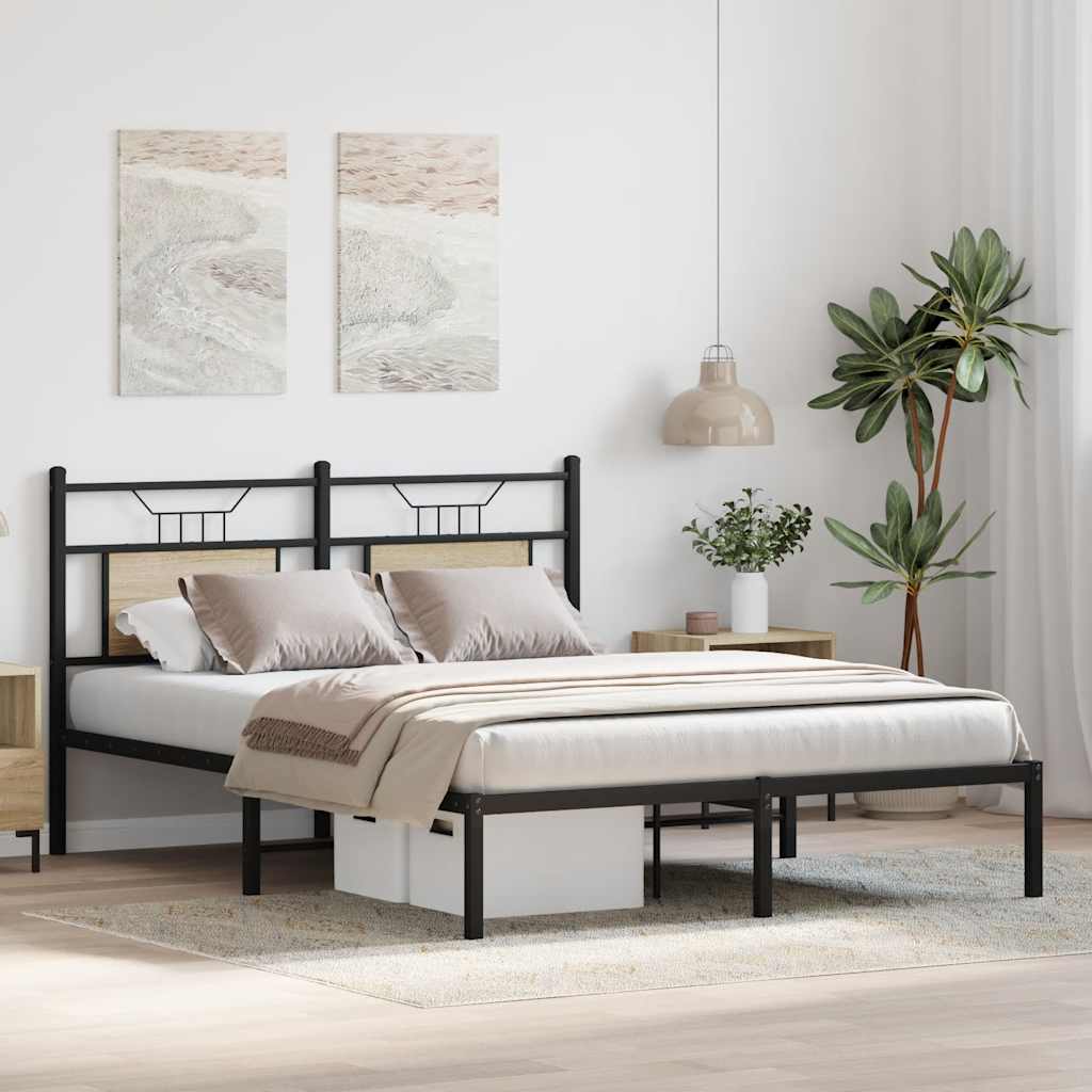 Sengeramme uten madrass sonoma eik 140x190 cm konstruert tre
