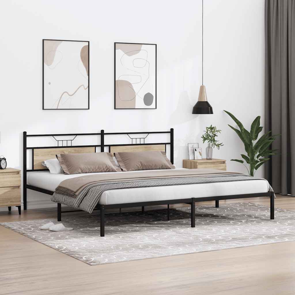 Sengeramme uten madrass sonoma eik 193x201 cm konstruert tre