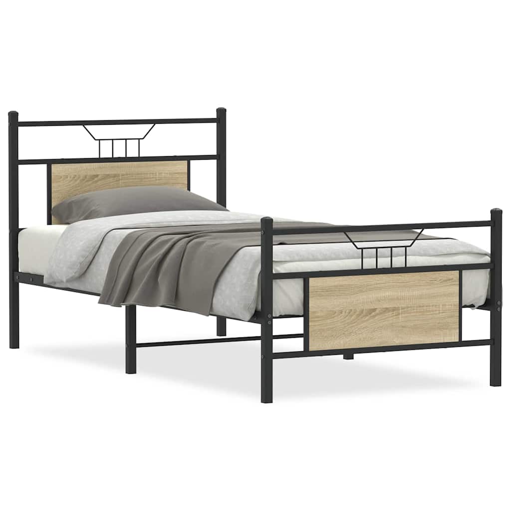 Sengeramme uten madrass sonoma eik 90x190 cm konstruert tre