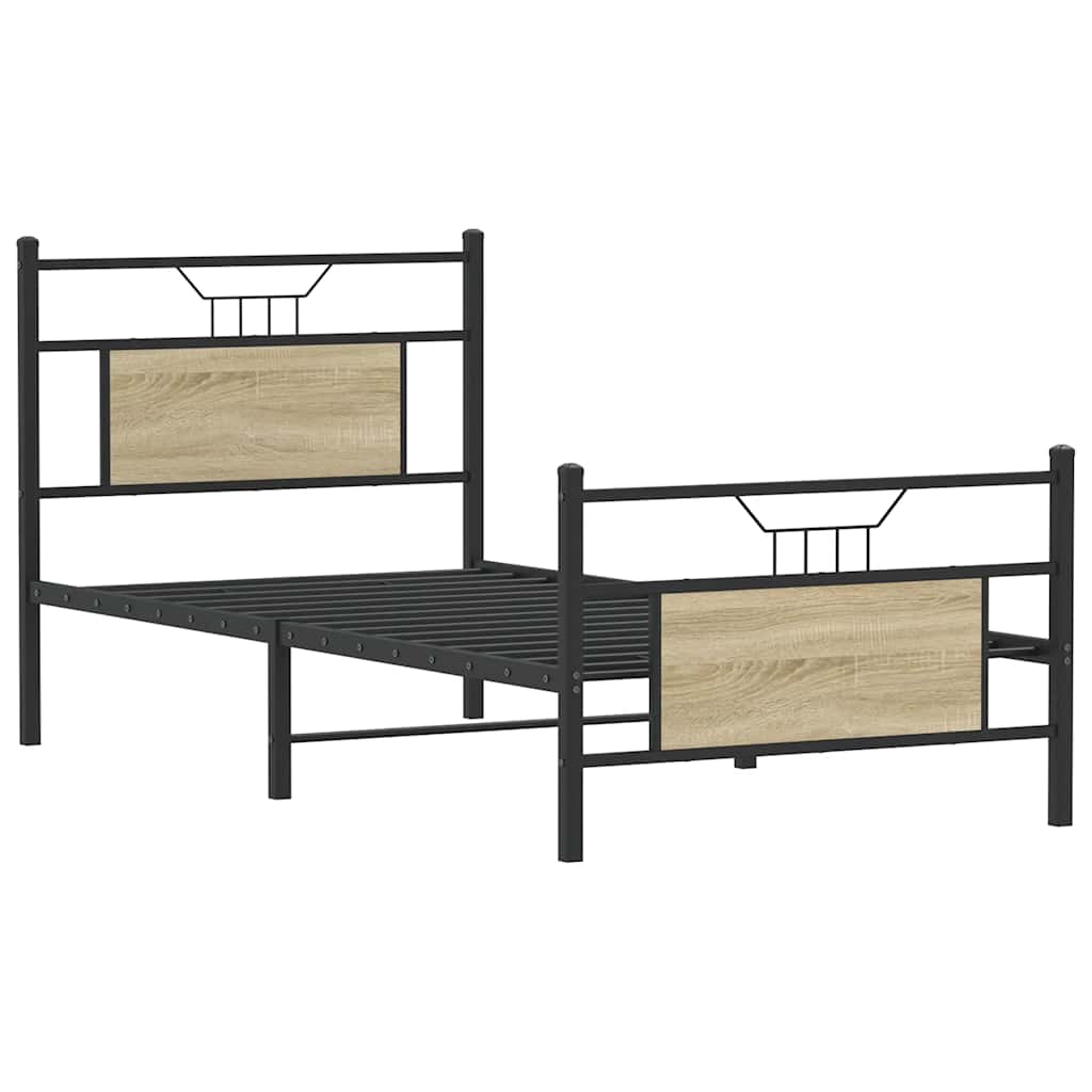 Sengeramme uten madrass sonoma eik 90x190 cm konstruert tre