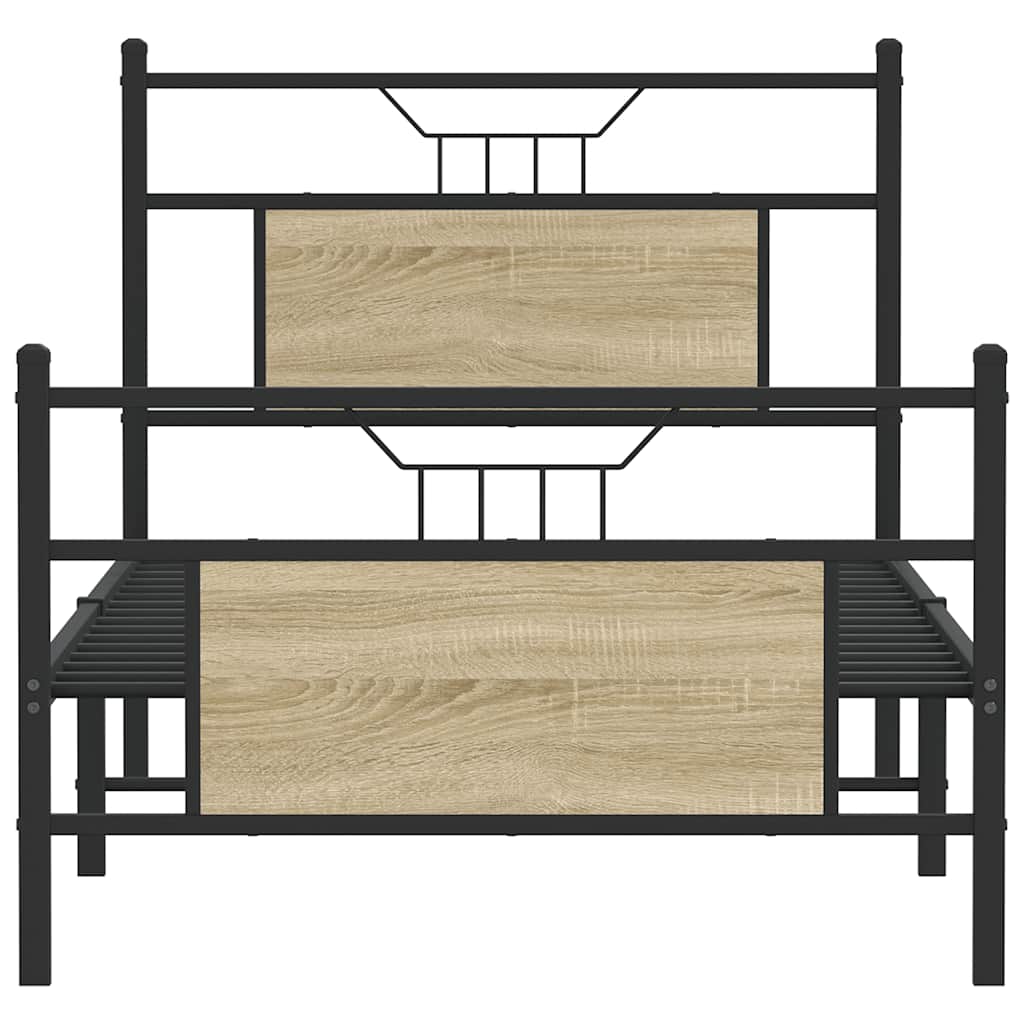 Sengeramme uten madrass sonoma eik 90x190 cm konstruert tre
