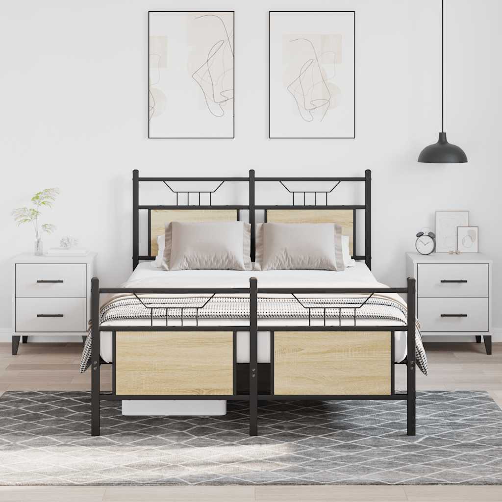 Sengeramme uten madrass sonoma eik 120x190 cm konstruert tre