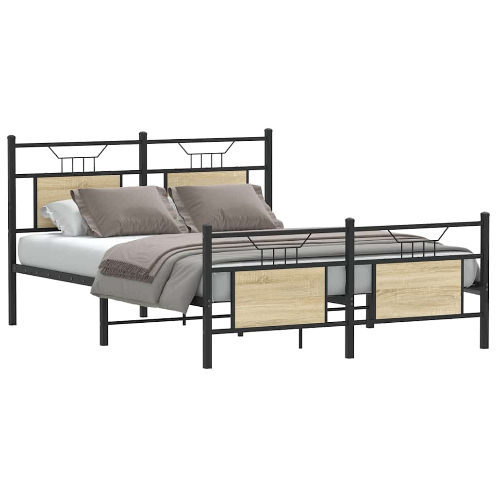 Sengeramme uten madrass sonoma eik 137x190 cm konstruert tre