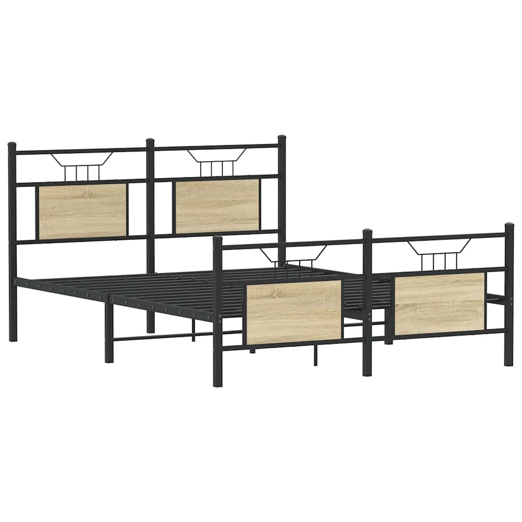 Sengeramme uten madrass sonoma eik 140x200 cm konstruert tre